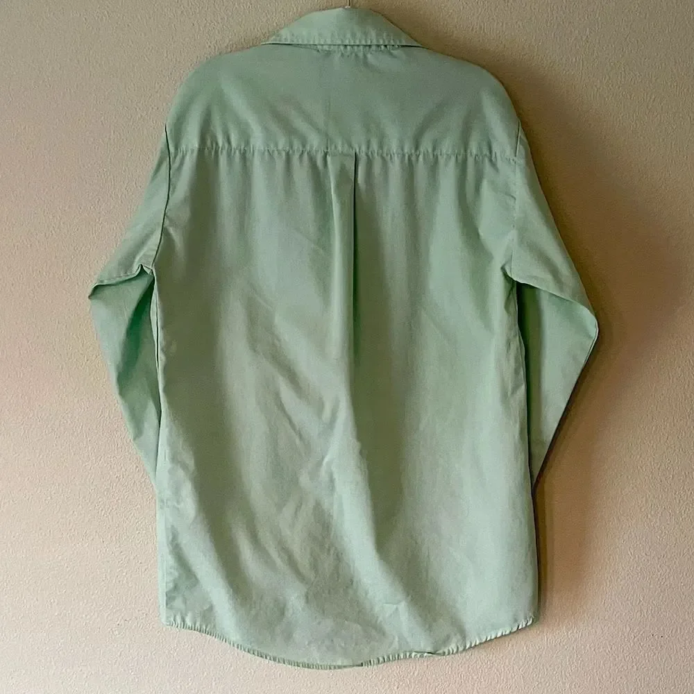 Kids Light-Green, George, Long-Sleeve, Button Down Dress Shirt. Size Lg (10-12)